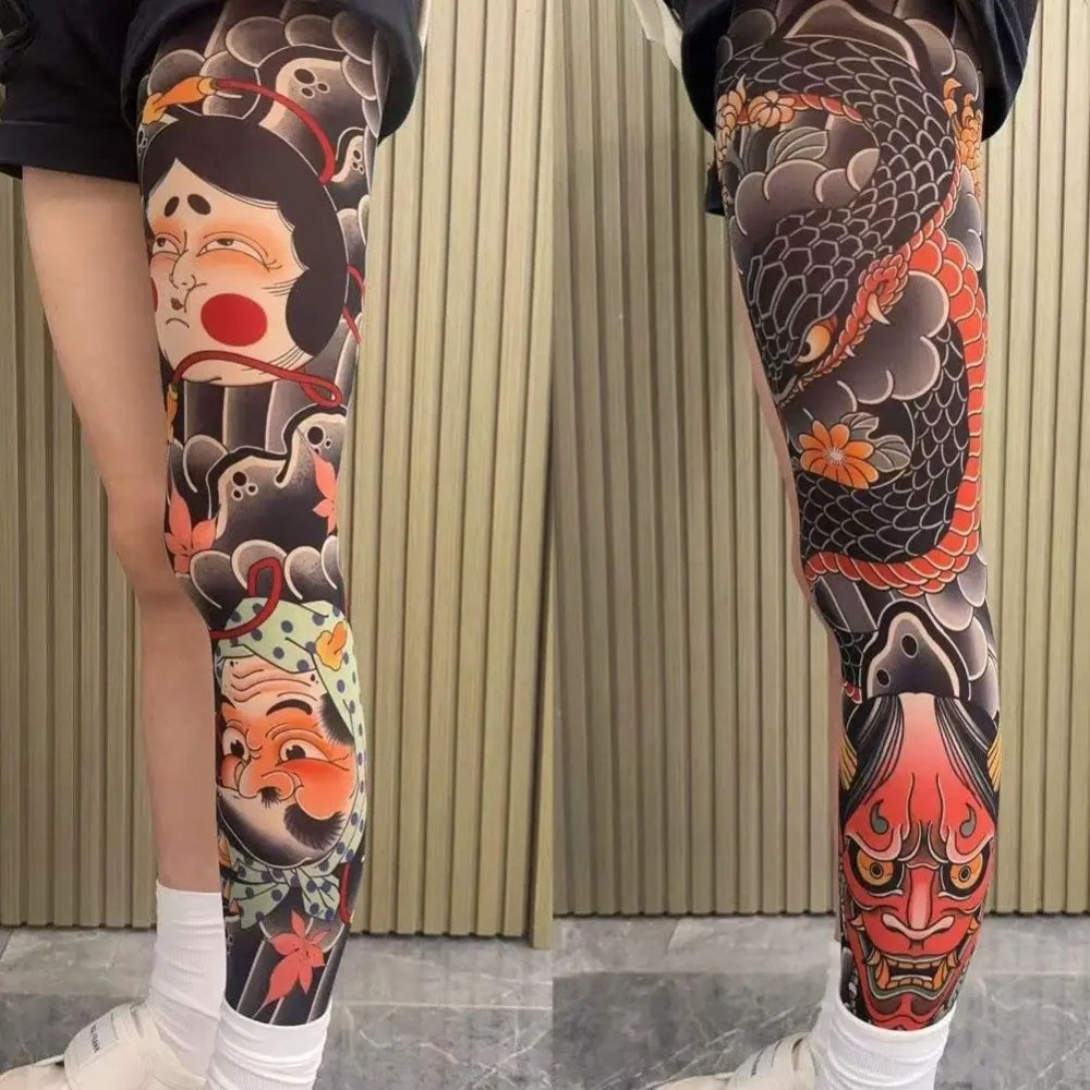 Fishing Socks - 새로운 풀 레그 가짜 타투 양말