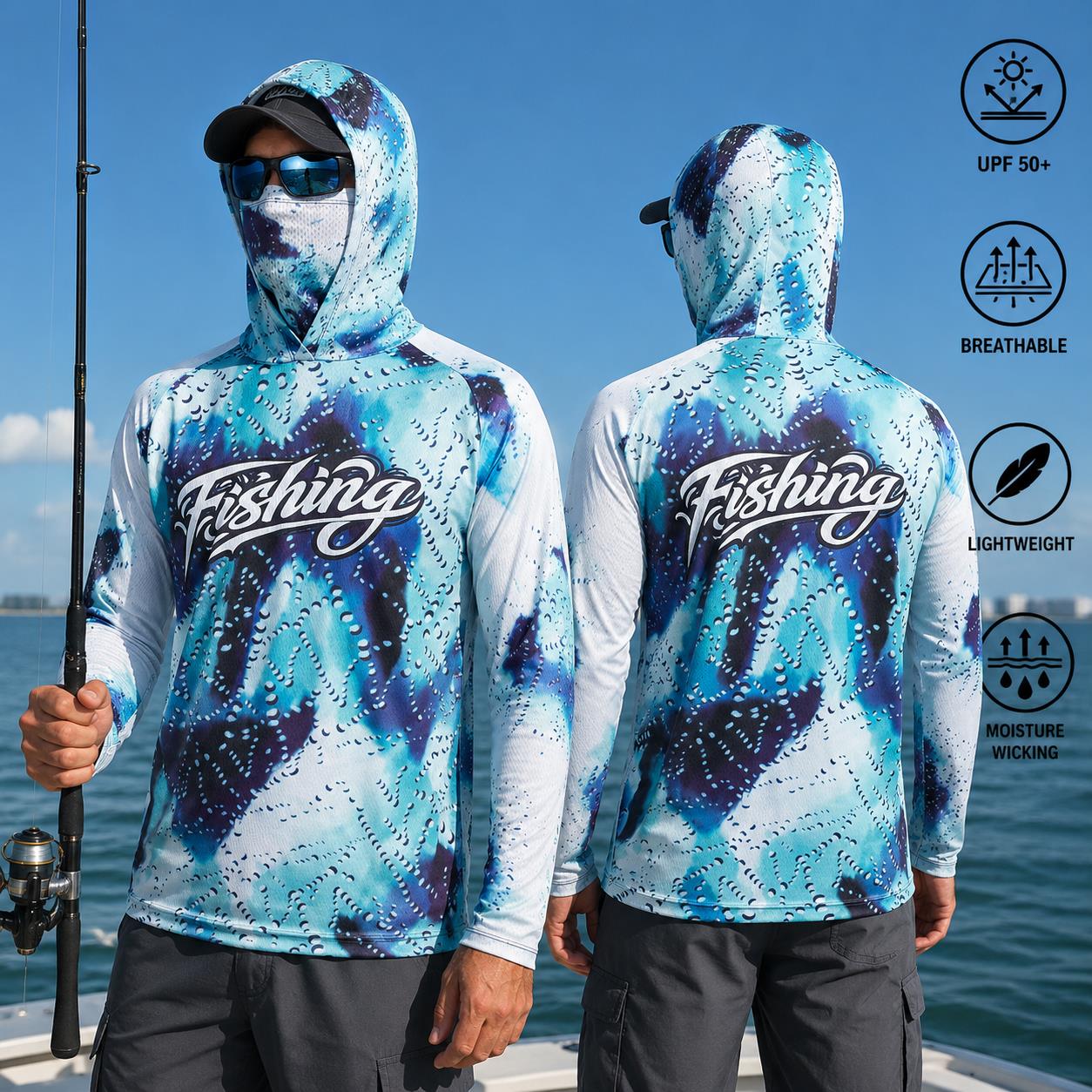 낚시 셔츠 후드 남성 낚시복 긴팔 야외 여름 마스크 후 - Fishing Mask Sun Protection 리뷰 및 가격