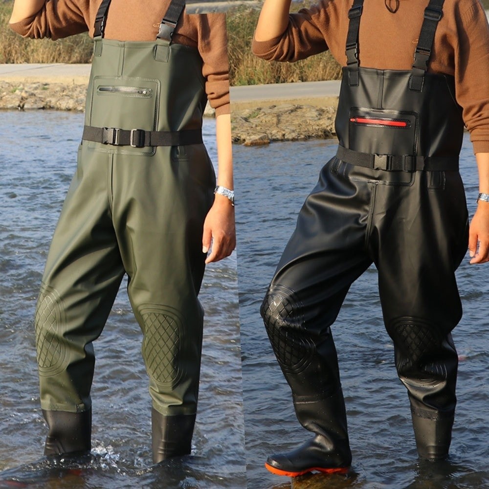 유용한 PVC 낚시복 이중 무릎 보호대 두꺼운 디자인  - Fishing Pants Waterproof 리뷰 및 가격