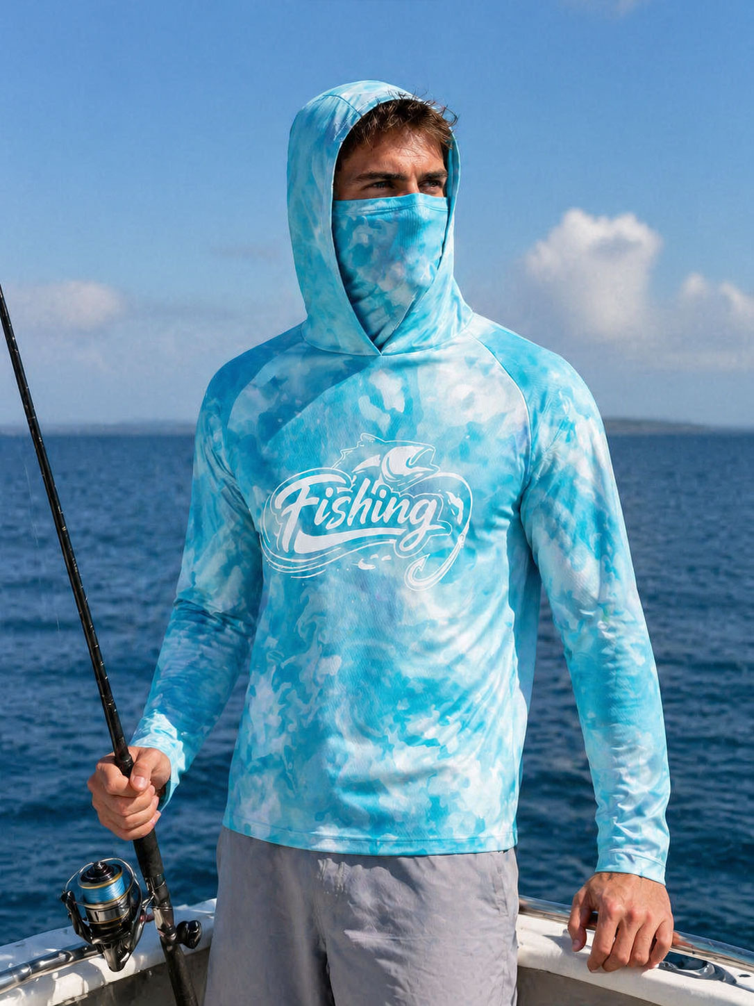 낚시 셔츠 후드 남성 낚시복 긴팔 야외 여름 마스크 후 - Fishing Mask Sun Protection 리뷰 및 가격