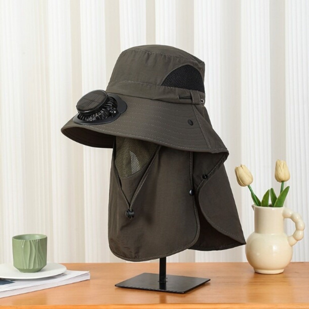 휴대용 태양열 충전식 팬 모자, 얼굴 가리개 포함, 낚 - Fishing Hat 리뷰 및 가격