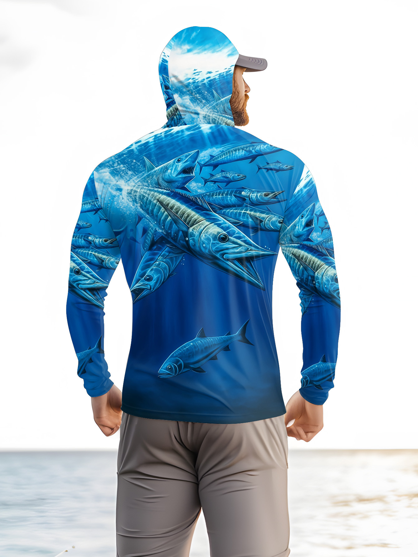 남성용 후드 낚시 셔츠 긴팔 낚시 의류 낚시 티셔츠 자 - Fishing Shirt Uv Protection 리뷰 및 가격